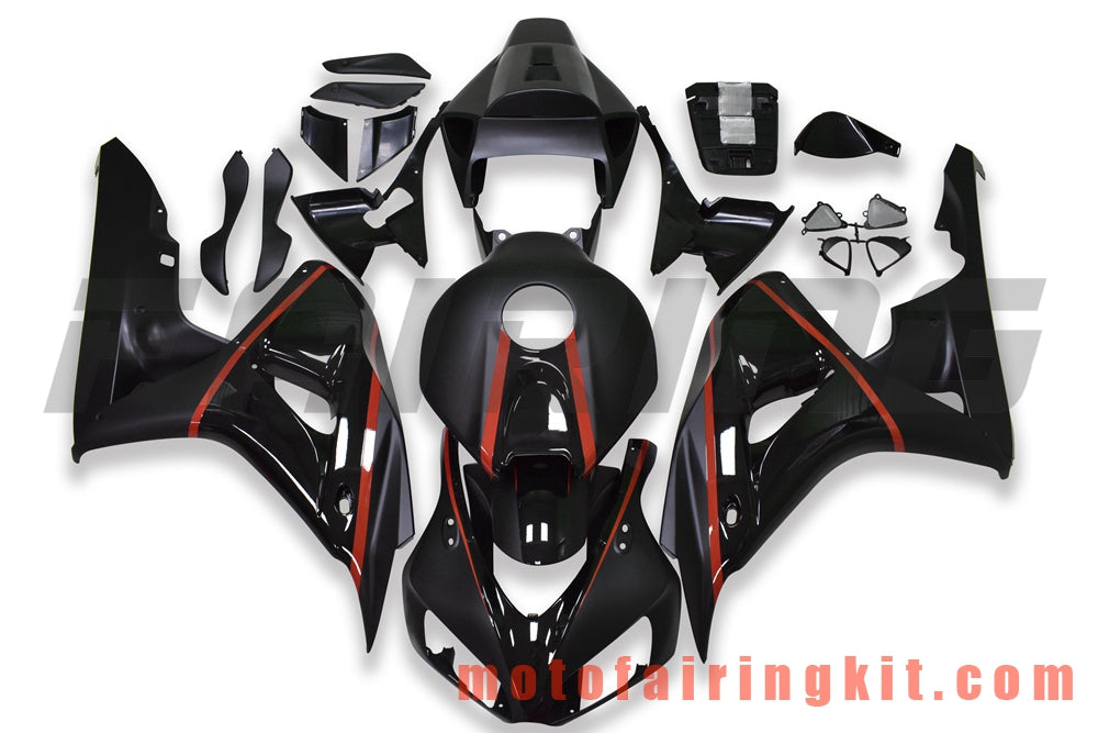 Fairing Kits Fit for CBR1000RR 2006 2007 CBR1000 RR 06 07 Plastic ABS Injection Mold Complete Motorcycle Body Aftermarket Bodywork Frame (Black & Red) B183