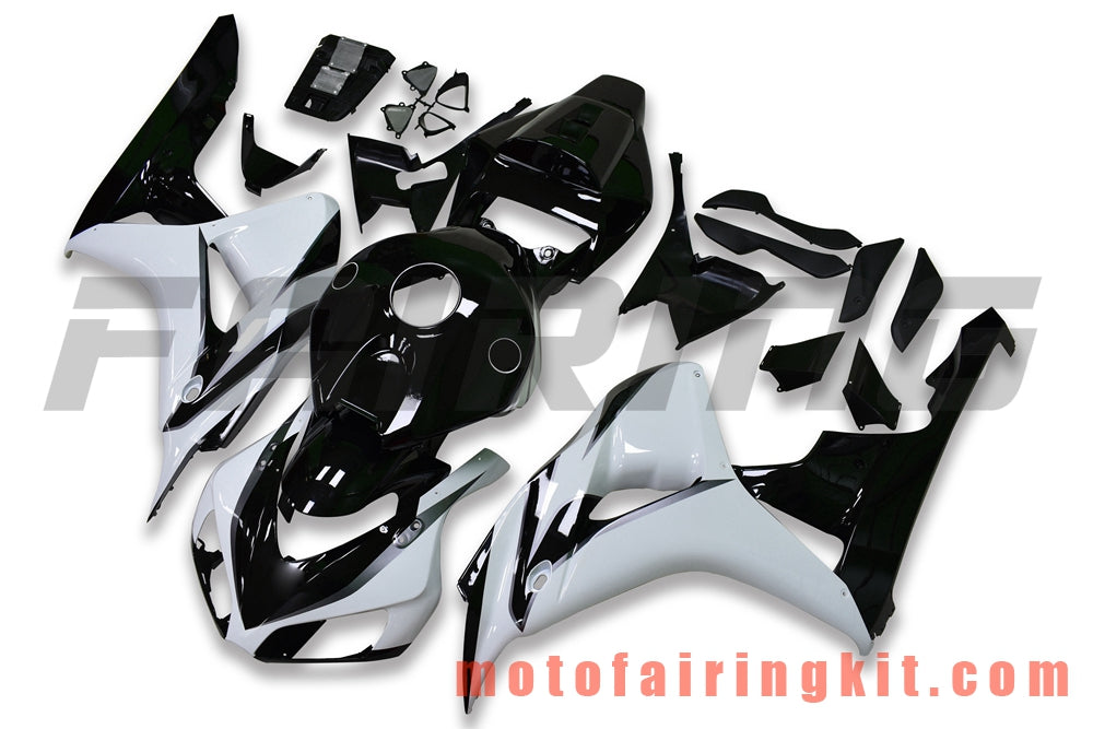 フェアリングキット CBR1000RR 2006 2007 CBR1000 RR 06 07 プラスチック ABS 射出成形 完全なオートバイボディ アフターマーケットボディワークフレーム (ブラック &amp; ホワイト) B185