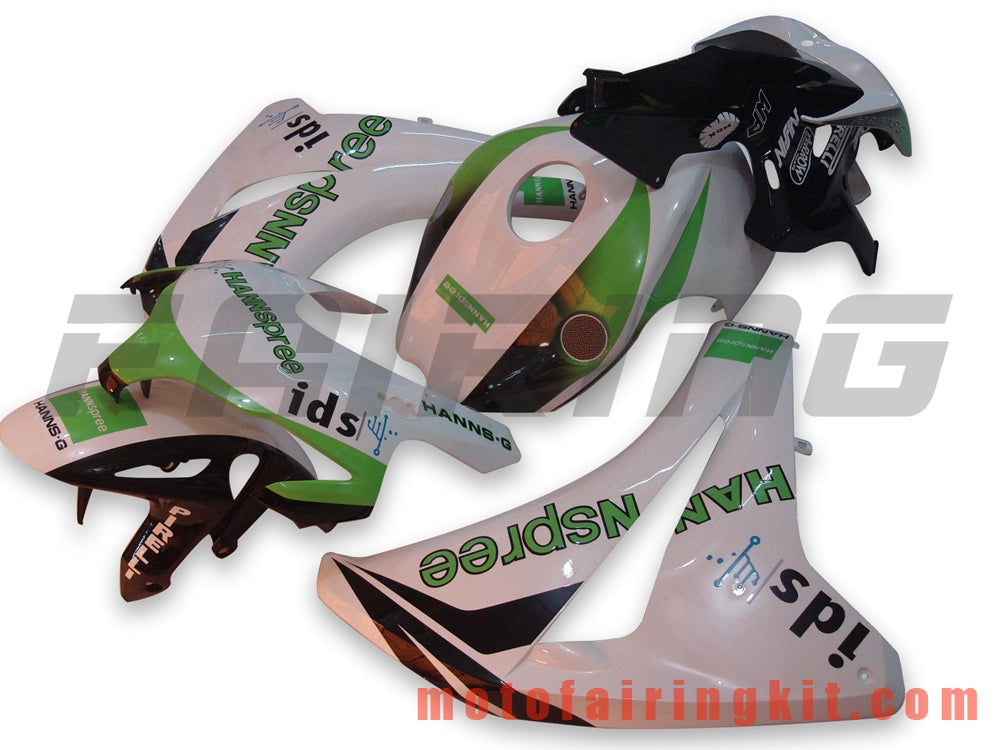 Fairing Kits Fit for CBR1000RR 2008 2009 2010 2011 CBR1000 RR 08 09 10 11 Plastic ABS Injection Mold Complete Motorcycle Body Aftermarket Bodywork Frame (White & Green) B001