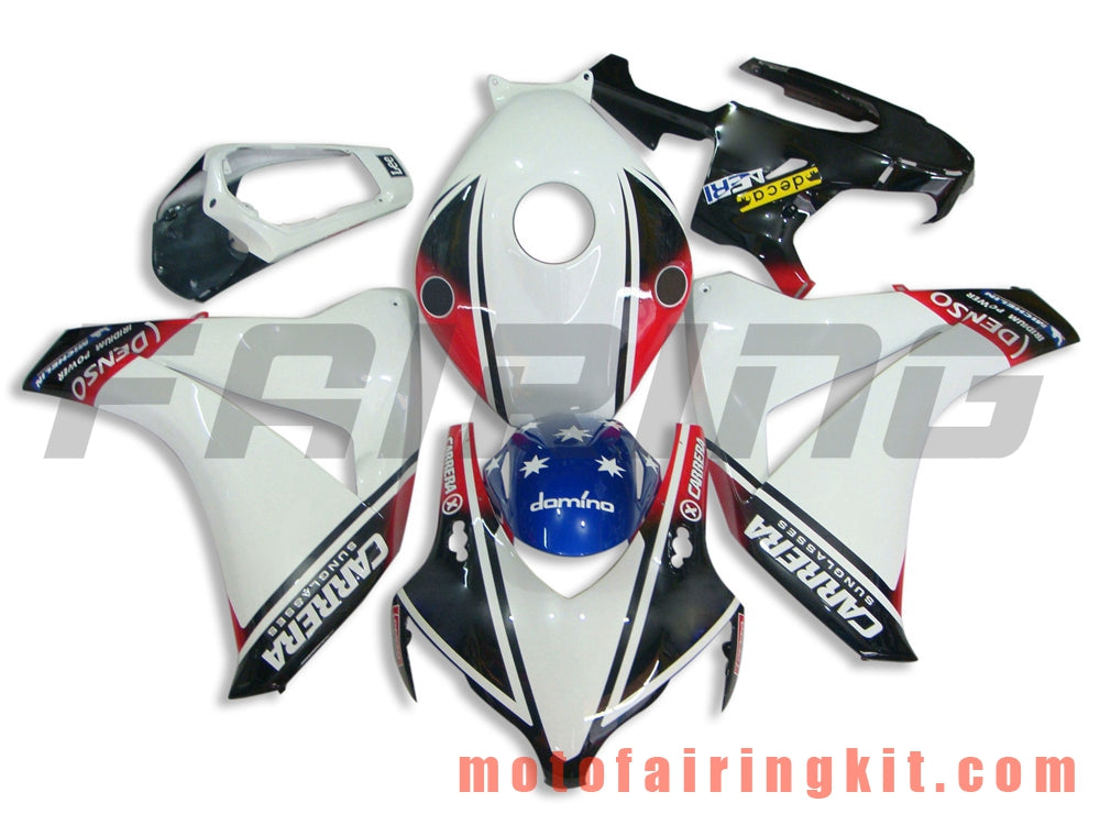 Fairing Kits Fit for CBR1000RR 2008 2009 2010 2011 CBR1000 RR 08 09 10 11 Plastic ABS Injection Mold Complete Motorcycle Body Aftermarket Bodywork Frame (White & Black) B003