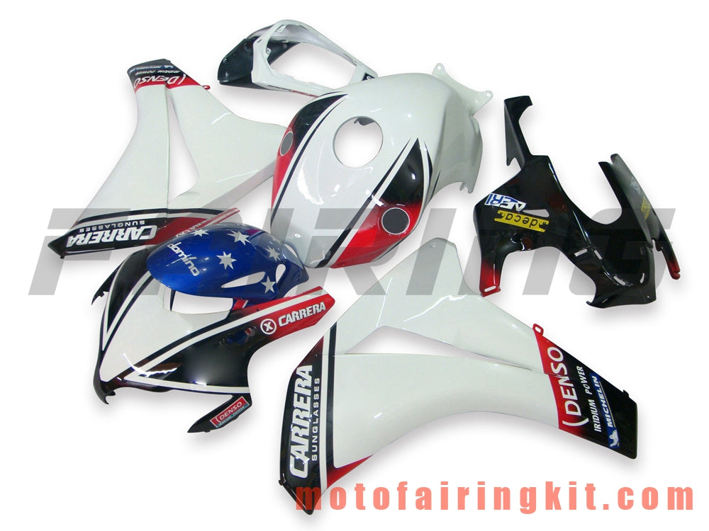 Fairing Kits Fit for CBR1000RR 2008 2009 2010 2011 CBR1000 RR 08 09 10 11 Plastic ABS Injection Mold Complete Motorcycle Body Aftermarket Bodywork Frame (White & Black) B003