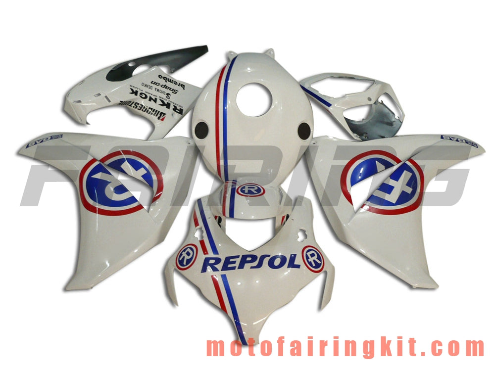 Fairing Kits Fit for CBR1000RR 2008 2009 2010 2011 CBR1000 RR 08 09 10 11 Plastic ABS Injection Mold Complete Motorcycle Body Aftermarket Bodywork Frame (White) B005