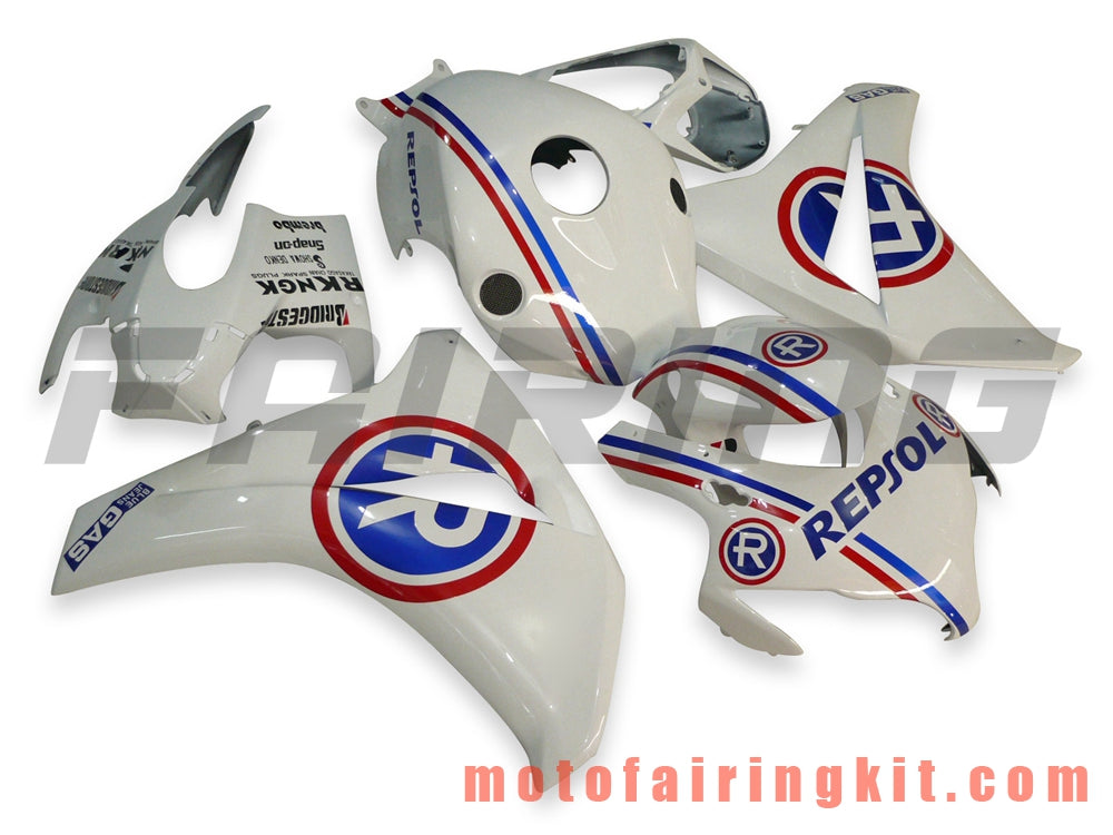 Fairing Kits Fit for CBR1000RR 2008 2009 2010 2011 CBR1000 RR 08 09 10 11 Plastic ABS Injection Mold Complete Motorcycle Body Aftermarket Bodywork Frame (White) B005