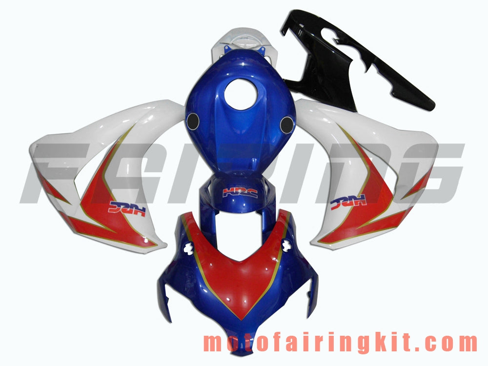 Fairing Kits Fit for CBR1000RR 2008 2009 2010 2011 CBR1000 RR 08 09 10 11 Plastic ABS Injection Mold Complete Motorcycle Body Aftermarket Bodywork Frame (White & Blue) B008