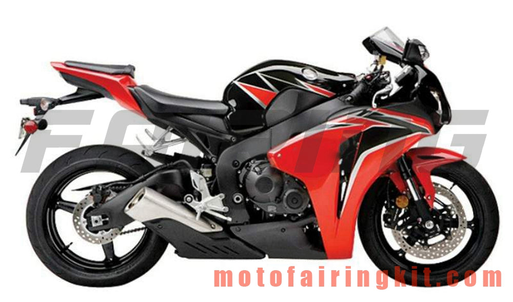 フェアリングキット CBR1000RR 2008 2009 2010 2011 CBR1000 RR 08 09 10 11 プラスチック ABS 射出成型 完全なオートバイボディ アフターマーケットボディワークフレーム (レッド &amp; ブラック) B010