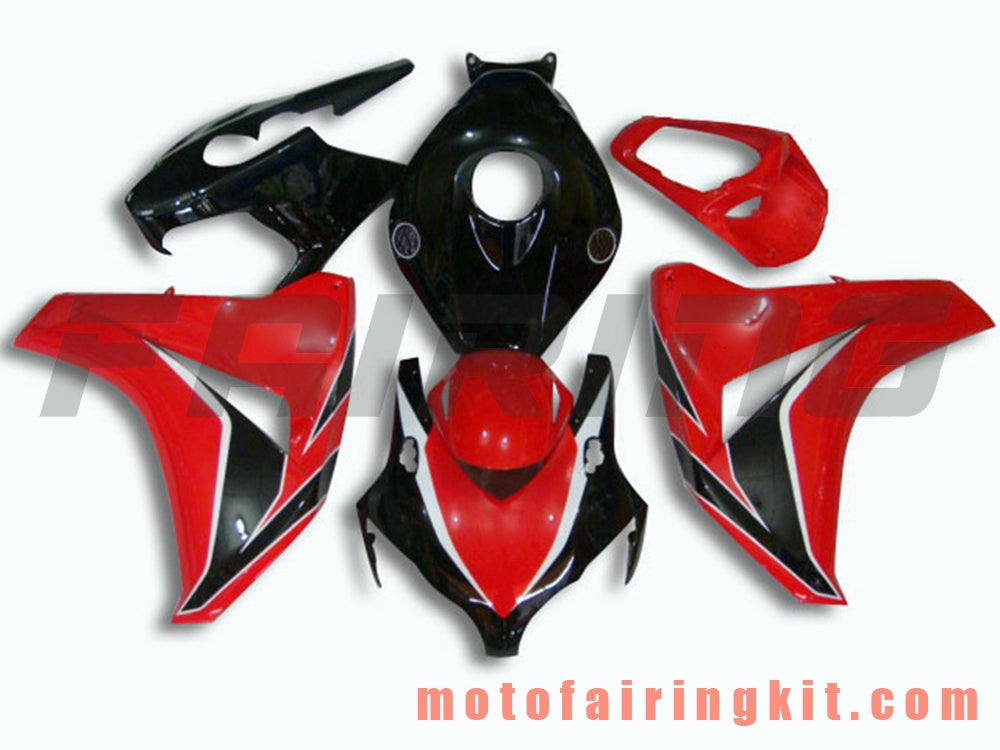 フェアリングキット CBR1000RR 2008 2009 2010 2011 CBR1000 RR 08 09 10 11 プラスチック ABS 射出成型 完全なオートバイボディ アフターマーケットボディワークフレーム (レッド &amp; ブラック) B010