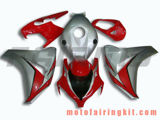 フェアリングキット CBR1000RR 2008 2009 2010 2011 CBR1000 RR 08 09 10 11 プラスチック ABS 射出成型 完全なオートバイボディ アフターマーケットボディワークフレーム (レッド &amp; シルバー) B012