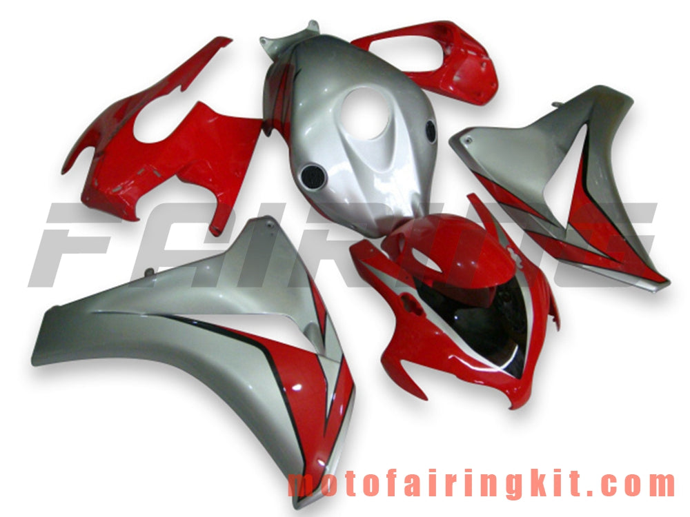 Fairing Kits Fit for CBR1000RR 2008 2009 2010 2011 CBR1000 RR 08 09 10 11 Plastic ABS Injection Mold Complete Motorcycle Body Aftermarket Bodywork Frame (Red & Silver) B012