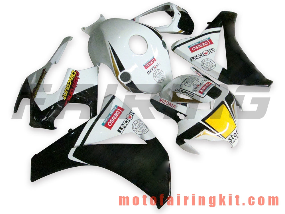 Kits de carenado aptos para CBR1000RR 2008 2009 2010 2011 CBR1000 RR 08 09 10 11 Molde de inyección de plástico ABS Carrocería completa para motocicleta Carrocería del mercado de accesorios Marco (blanco y negro) B013