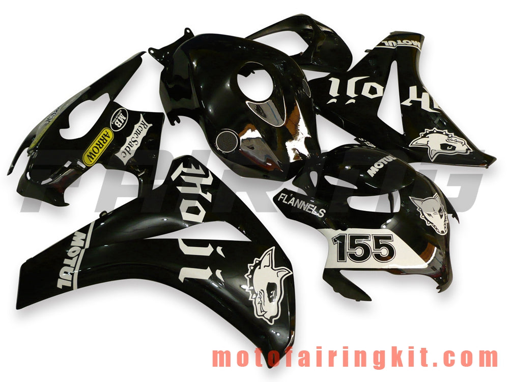 Kits de carenado aptos para CBR1000RR 2008 2009 2010 2011 CBR1000 RR 08 09 10 11 Molde de inyección de plástico ABS Carrocería completa para motocicleta Marco de carrocería de posventa (blanco y negro) B023