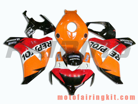 フェアリングキット CBR1000RR 2008 2009 2010 2011 CBR1000 RR 08 09 10 11 プラスチック ABS 射出成形 完全なオートバイボディ アフターマーケットボディワークフレーム (オレンジ &amp; レッド) B034