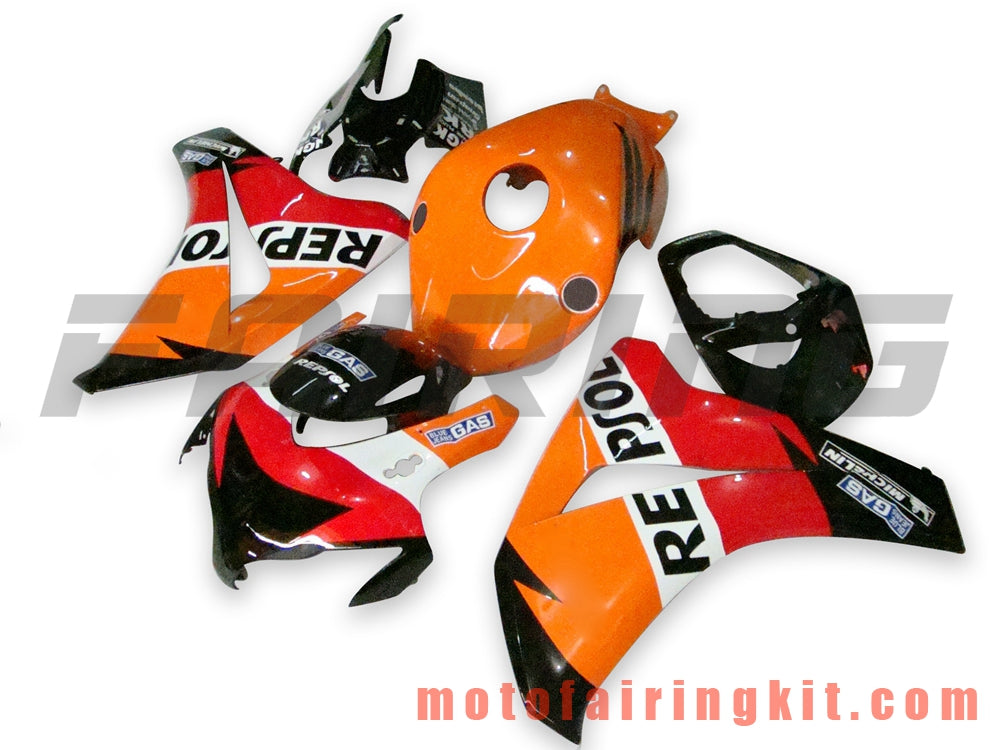 Fairing Kits Fit for CBR1000RR 2008 2009 2010 2011 CBR1000 RR 08 09 10 11 Plastic ABS Injection Mold Complete Motorcycle Body Aftermarket Bodywork Frame (Orange & Red) B034