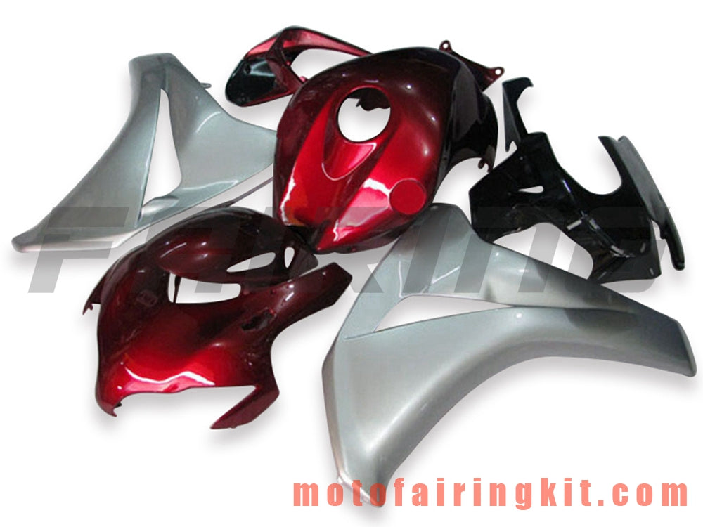 Fairing Kits Fit for CBR1000RR 2008 2009 2010 2011 CBR1000 RR 08 09 10 11 Plastic ABS Injection Mold Complete Motorcycle Body Aftermarket Bodywork Frame (Red & Silver) B040