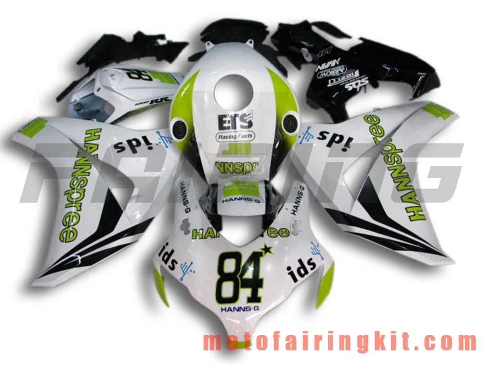 Fairing Kits Fit for CBR1000RR 2008 2009 2010 2011 CBR1000 RR 08 09 10 11 Plastic ABS Injection Mold Complete Motorcycle Body Aftermarket Bodywork Frame (White & Green) B041