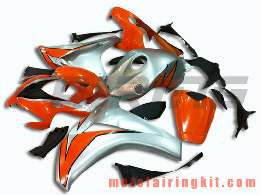 Fairing Kits Fit for CBR1000RR 2008 2009 2010 2011 CBR1000 RR 08 09 10 11 Plastic ABS Injection Mold Complete Motorcycle Body Aftermarket Bodywork Frame (Orange & Silver) B042