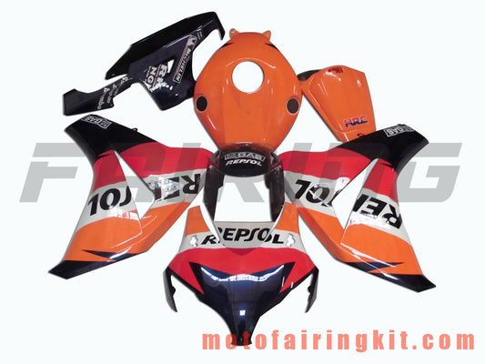 フェアリングキット CBR1000RR 2008 2009 2010 2011 CBR1000 RR 08 09 10 11 プラスチック ABS 射出成形 完全なオートバイボディ アフターマーケットボディワークフレーム (オレンジ &amp; ブラック) B043