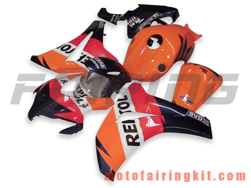 フェアリングキット CBR1000RR 2008 2009 2010 2011 CBR1000 RR 08 09 10 11 プラスチック ABS 射出成形 完全なオートバイボディ アフターマーケットボディワークフレーム (オレンジ &amp; ブラック) B043