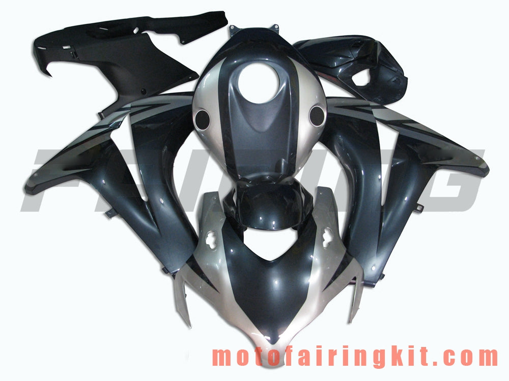 Fairing Kits Fit for CBR1000RR 2008 2009 2010 2011 CBR1000 RR 08 09 10 11 Plastic ABS Injection Mold Complete Motorcycle Body Aftermarket Bodywork Frame (Silver & Black) B049