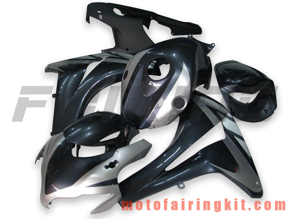 Fairing Kits Fit for CBR1000RR 2008 2009 2010 2011 CBR1000 RR 08 09 10 11 Plastic ABS Injection Mold Complete Motorcycle Body Aftermarket Bodywork Frame (Silver & Black) B049