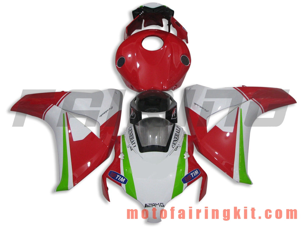 Fairing Kits Fit for CBR1000RR 2008 2009 2010 2011 CBR1000 RR 08 09 10 11 Plastic ABS Injection Mold Complete Motorcycle Body Aftermarket Bodywork Frame (Red & White) B055