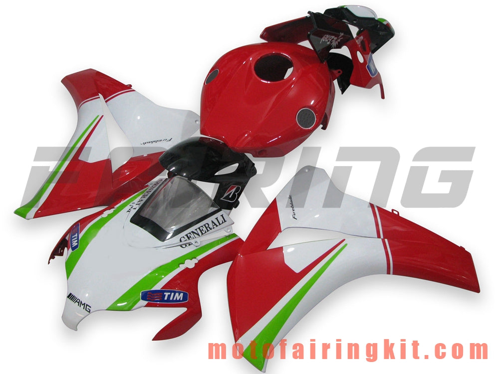 Fairing Kits Fit for CBR1000RR 2008 2009 2010 2011 CBR1000 RR 08 09 10 11 Plastic ABS Injection Mold Complete Motorcycle Body Aftermarket Bodywork Frame (Red & White) B055