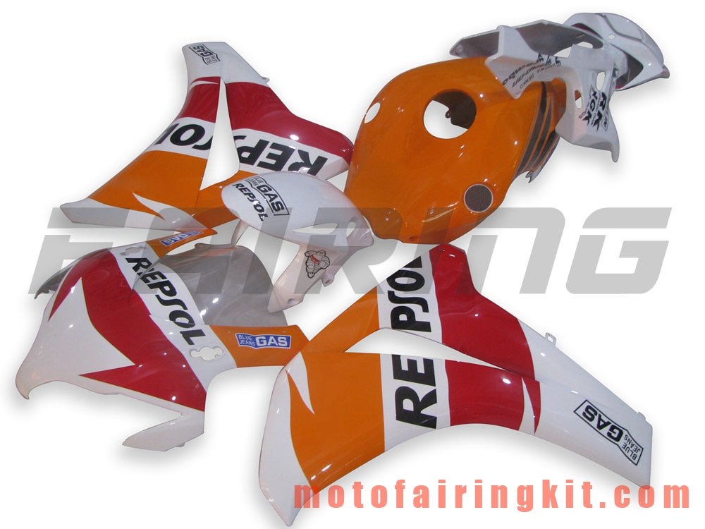 Fairing Kits Fit for CBR1000RR 2008 2009 2010 2011 CBR1000 RR 08 09 10 11 Plastic ABS Injection Mold Complete Motorcycle Body Aftermarket Bodywork Frame (Orange & White) B056