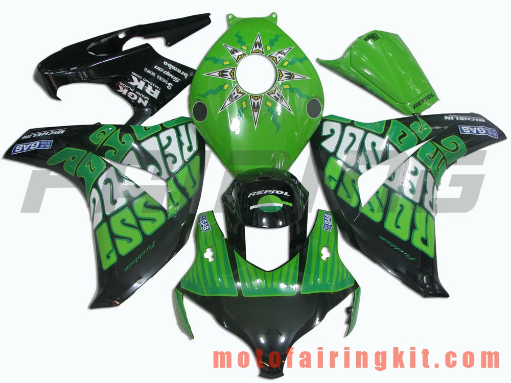 Kits de carenado aptos para CBR1000RR 2008 2009 2010 2011 CBR1000 RR 08 09 10 11 Molde de inyección de plástico ABS Carrocería completa para motocicleta Carrocería del mercado de accesorios Marco (verde y negro) B061