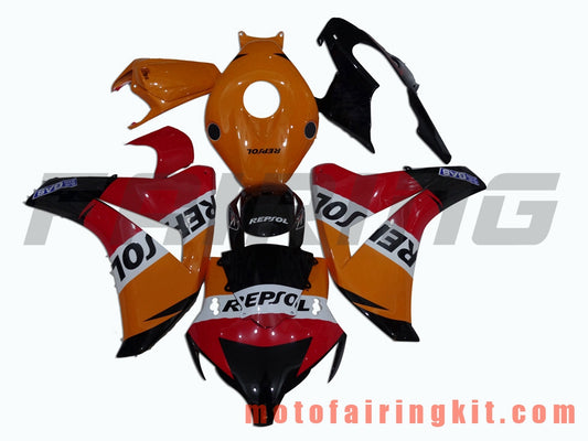 Fairing Kits Fit for CBR1000RR 2008 2009 2010 2011 CBR1000 RR 08 09 10 11 Plastic ABS Injection Mold Complete Motorcycle Body Aftermarket Bodywork Frame (Orange & Black) B064