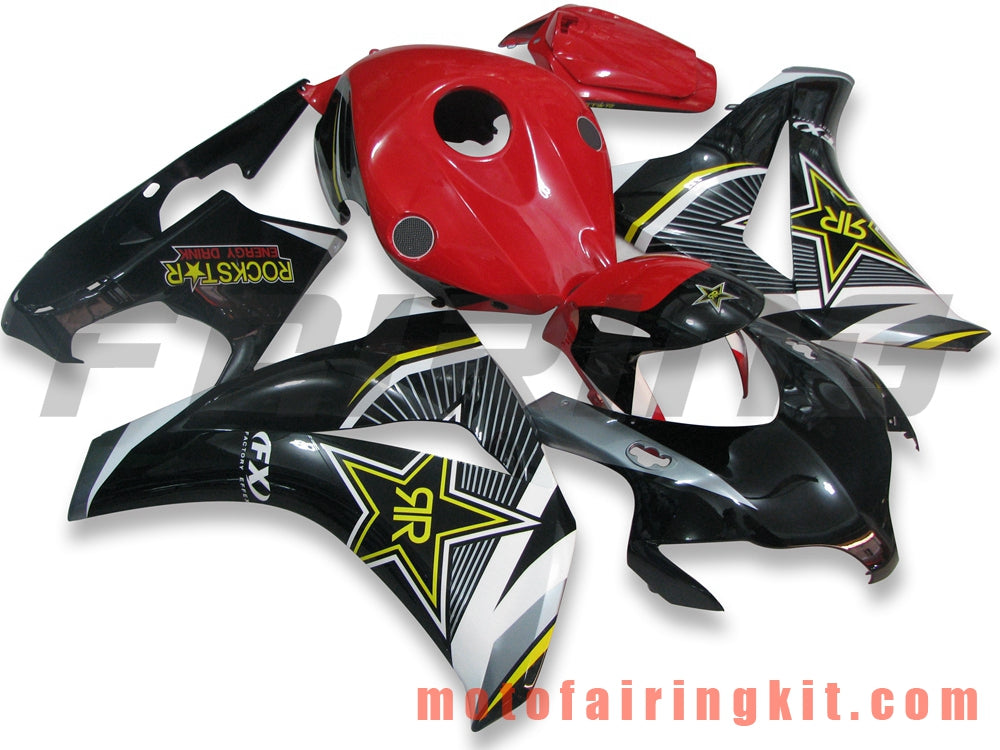 Fairing Kits Fit for CBR1000RR 2008 2009 2010 2011 CBR1000 RR 08 09 10 11 Plastic ABS Injection Mold Complete Motorcycle Body Aftermarket Bodywork Frame (Red & Black) B065