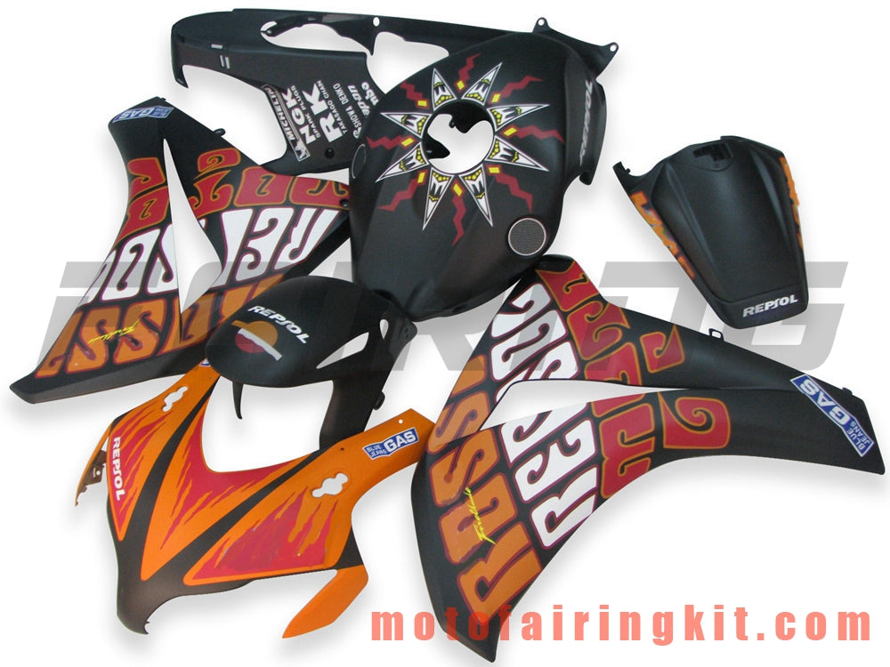 Fairing Kits Fit for CBR1000RR 2008 2009 2010 2011 CBR1000 RR 08 09 10 11 Plastic ABS Injection Mold Complete Motorcycle Body Aftermarket Bodywork Frame (Orange & Black) B066