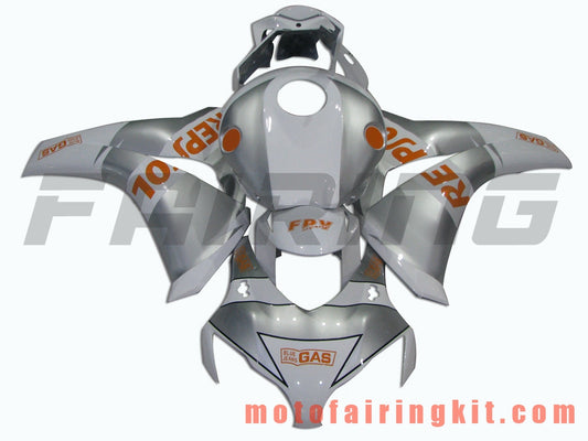 Fairing Kits Fit for CBR1000RR 2008 2009 2010 2011 CBR1000 RR 08 09 10 11 Plastic ABS Injection Mold Complete Motorcycle Body Aftermarket Bodywork Frame (Silver & White) B069