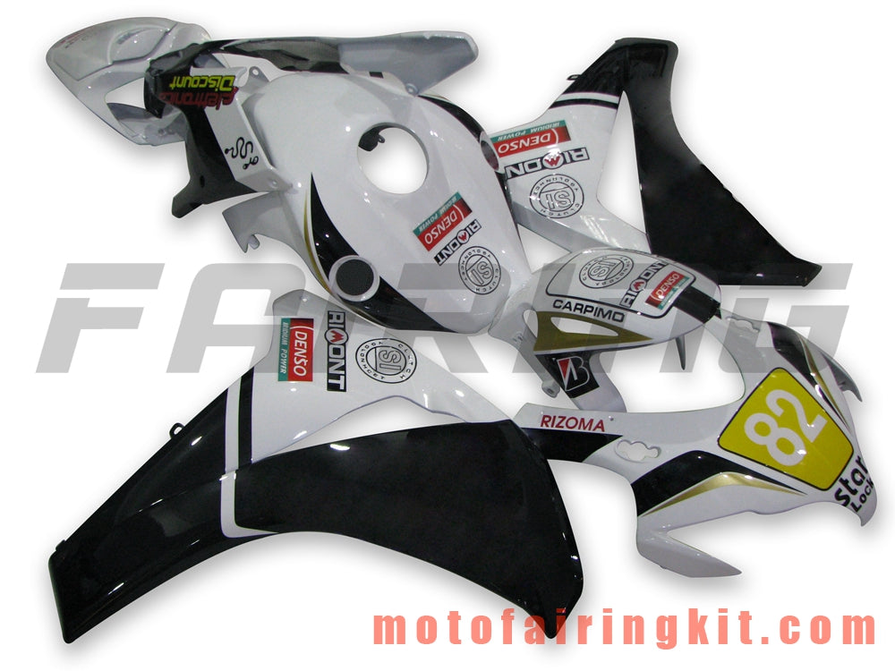 Kits de carenado aptos para CBR1000RR 2008 2009 2010 2011 CBR1000 RR 08 09 10 11 Molde de inyección de plástico ABS Carrocería completa para motocicleta Marco de carrocería de posventa (blanco y negro) B070