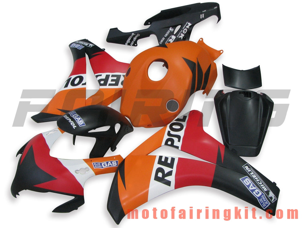 Fairing Kits Fit for CBR1000RR 2008 2009 2010 2011 CBR1000 RR 08 09 10 11 Plastic ABS Injection Mold Complete Motorcycle Body Aftermarket Bodywork Frame (Orange & Red) B071