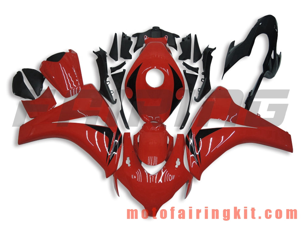 Fairing Kits Fit for CBR1000RR 2008 2009 2010 2011 CBR1000 RR 08 09 10 11 Plastic ABS Injection Mold Complete Motorcycle Body Aftermarket Bodywork Frame (Red & Black) B075