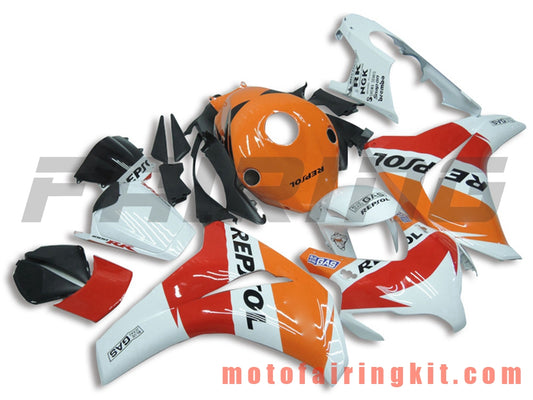 Kits de carenado aptos para CBR1000RR 2008 2009 2010 2011 CBR1000 RR 08 09 10 11 Molde de inyección de plástico ABS Carrocería completa para motocicleta Carrocería de posventa Marco (naranja y blanco) B076