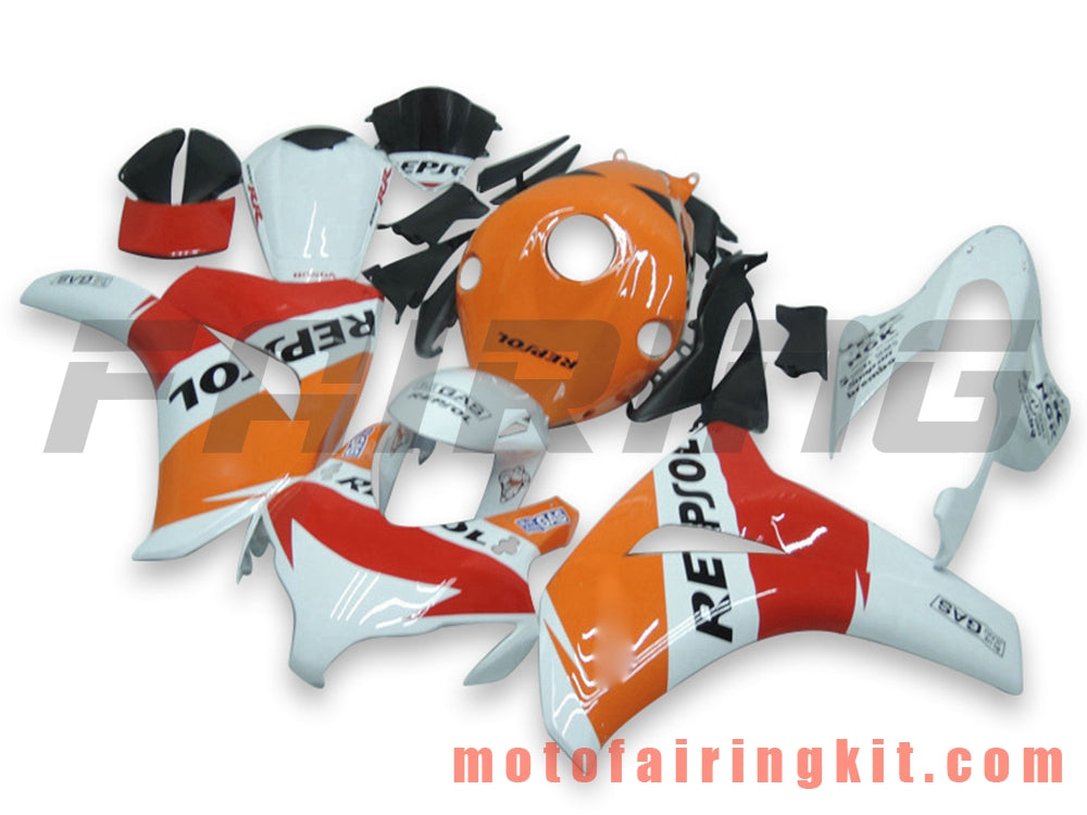 Fairing Kits Fit for CBR1000RR 2008 2009 2010 2011 CBR1000 RR 08 09 10 11 Plastic ABS Injection Mold Complete Motorcycle Body Aftermarket Bodywork Frame (Orange & White) B076