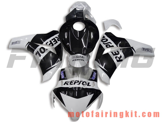 Kits de carenado aptos para CBR1000RR 2008 2009 2010 2011 CBR1000 RR 08 09 10 11 Molde de inyección de plástico ABS Carrocería completa para motocicleta Marco de carrocería de posventa (blanco y negro) B077