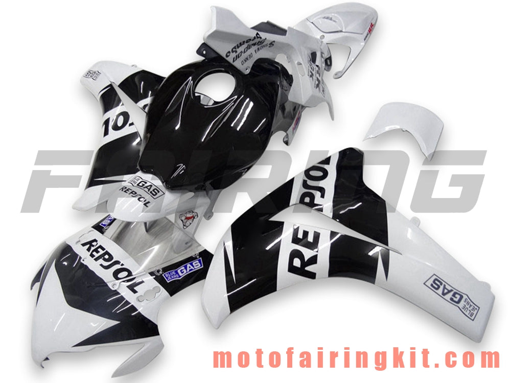 フェアリングキット CBR1000RR 2008 2009 2010 2011 CBR1000 RR 08 09 10 11 プラスチック ABS 射出成形 完全なオートバイボディ アフターマーケットボディワークフレーム (ブラック &amp; ホワイト) B077