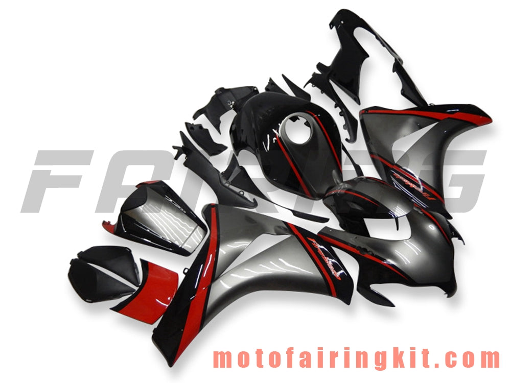 Fairing Kits Fit for CBR1000RR 2008 2009 2010 2011 CBR1000 RR 08 09 10 11 Plastic ABS Injection Mold Complete Motorcycle Body Aftermarket Bodywork Frame (Gray & Black) B080