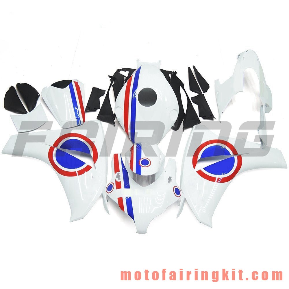 Fairing Kits Fit for CBR1000RR 2008 2009 2010 2011 CBR1000 RR 08 09 10 11 Plastic ABS Injection Mold Complete Motorcycle Body Aftermarket Bodywork Frame (White & Blue) B086