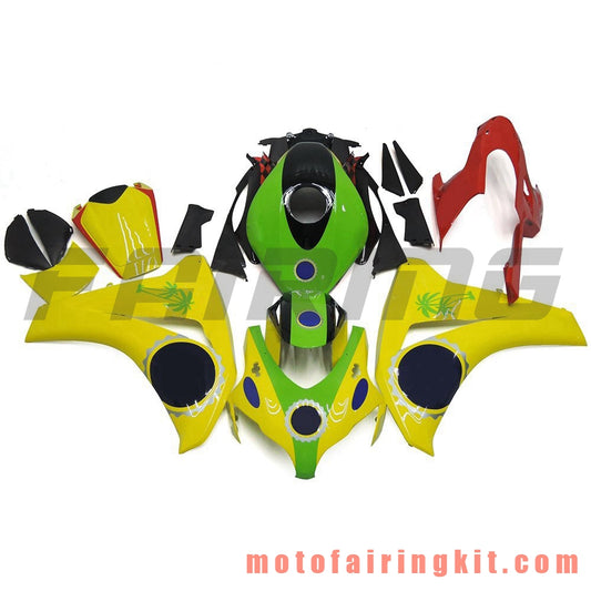 Fairing Kits Fit for CBR1000RR 2008 2009 2010 2011 CBR1000 RR 08 09 10 11 Plastic ABS Injection Mold Complete Motorcycle Body Aftermarket Bodywork Frame (Yellow & Green) B089