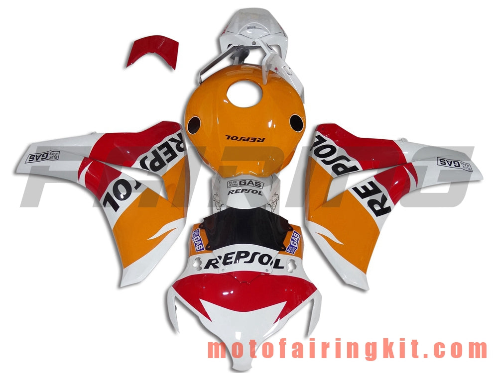 Fairing Kits Fit for CBR1000RR 2008 2009 2010 2011 CBR1000 RR 08 09 10 11 Plastic ABS Injection Mold Complete Motorcycle Body Aftermarket Bodywork Frame (Orange & White) B096