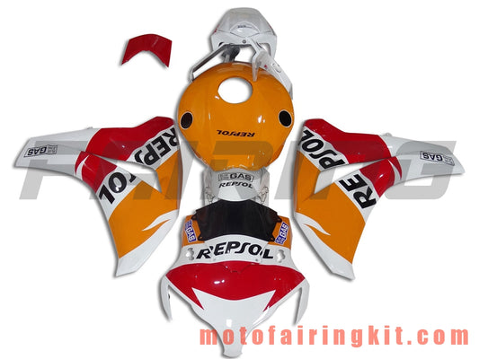 Fairing Kits Fit for CBR1000RR 2008 2009 2010 2011 CBR1000 RR 08 09 10 11 Plastic ABS Injection Mold Complete Motorcycle Body Aftermarket Bodywork Frame (Orange & White) B096