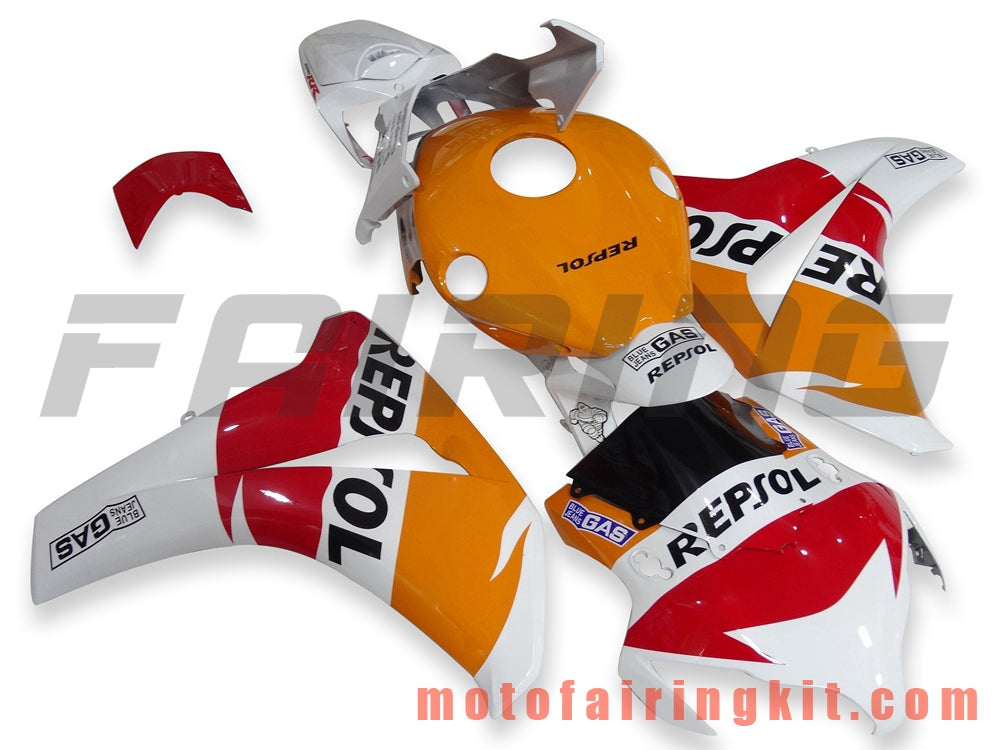 Fairing Kits Fit for CBR1000RR 2008 2009 2010 2011 CBR1000 RR 08 09 10 11 Plastic ABS Injection Mold Complete Motorcycle Body Aftermarket Bodywork Frame (Orange & White) B096