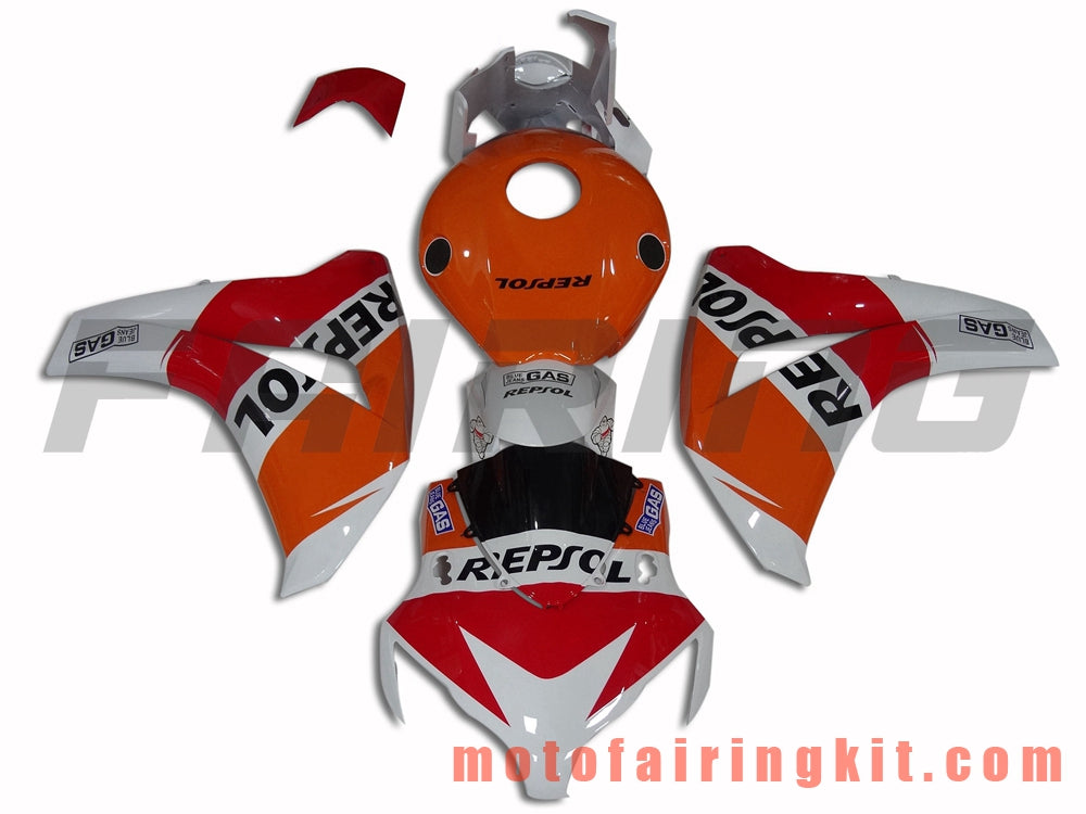 Fairing Kits Fit for CBR1000RR 2008 2009 2010 2011 CBR1000 RR 08 09 10 11 Plastic ABS Injection Mold Complete Motorcycle Body Aftermarket Bodywork Frame (Orange & White) B098