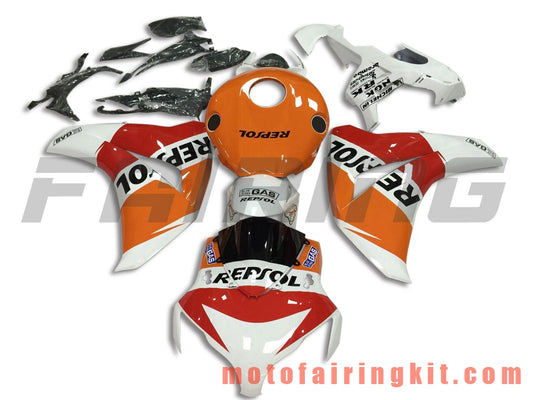 Kits de carenado aptos para CBR1000RR 2008 2009 2010 2011 CBR1000 RR 08 09 10 11 Molde de inyección de plástico ABS Carrocería completa para motocicleta Carrocería del mercado de accesorios Marco (naranja y blanco) B101