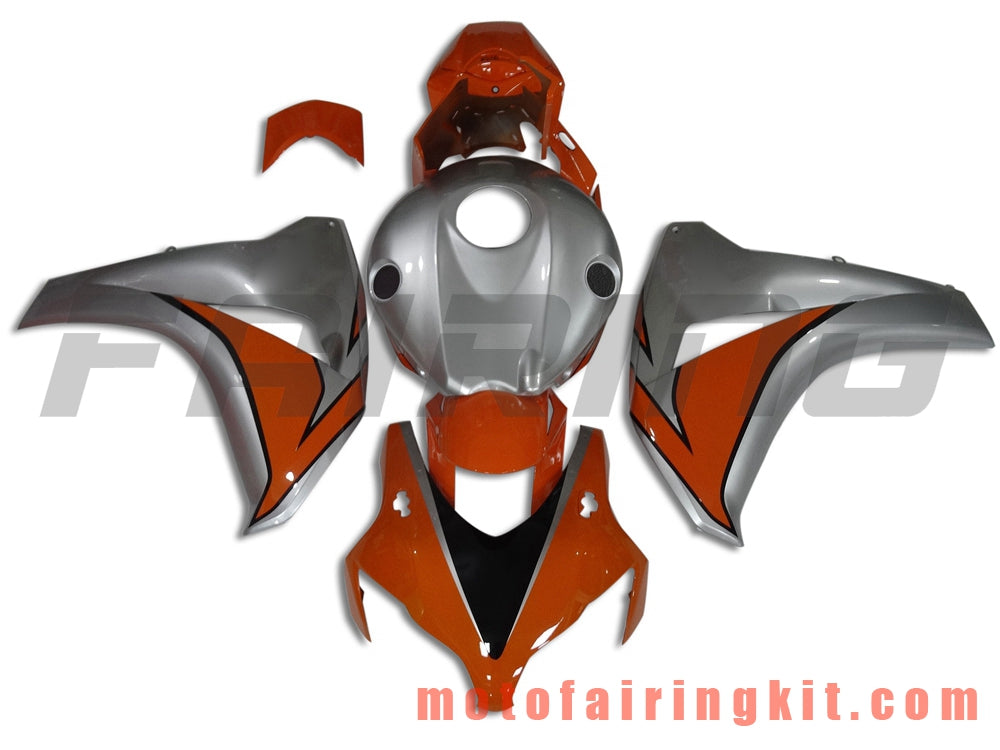 Fairing Kits Fit for CBR1000RR 2008 2009 2010 2011 CBR1000 RR 08 09 10 11 Plastic ABS Injection Mold Complete Motorcycle Body Aftermarket Bodywork Frame (Orange & Silver) B105