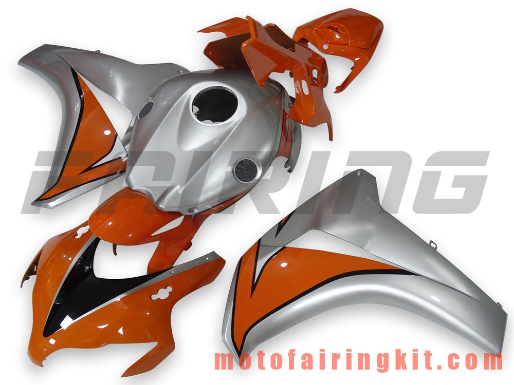 Fairing Kits Fit for CBR1000RR 2008 2009 2010 2011 CBR1000 RR 08 09 10 11 Plastic ABS Injection Mold Complete Motorcycle Body Aftermarket Bodywork Frame (Orange & Silver) B105