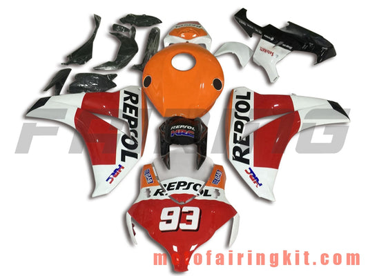 Kits de carenado aptos para CBR1000RR 2008 2009 2010 2011 CBR1000 RR 08 09 10 11 Molde de inyección de plástico ABS Carrocería completa para motocicleta Carrocería del mercado de accesorios Marco (naranja y rojo) B106