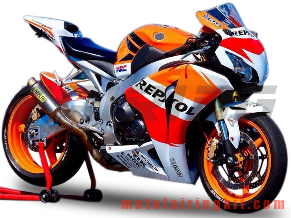 フェアリングキット CBR1000RR 2008 2009 2010 2011 CBR1000 RR 08 09 10 11 プラスチック ABS 射出成形 完全なオートバイボディ アフターマーケットボディワークフレーム (オレンジ &amp; ホワイト) B112